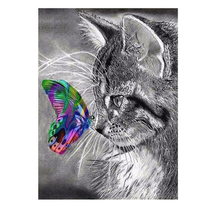 Tiens chalut toi ! | Broderie diamant complet - Animaux Chat Oiseau Papillon Produit