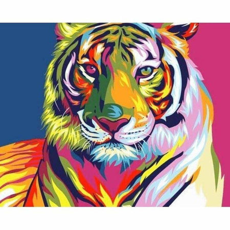 Tigre colorful - modèle M001 | Caneva diamant - Animaux Produit Tigre