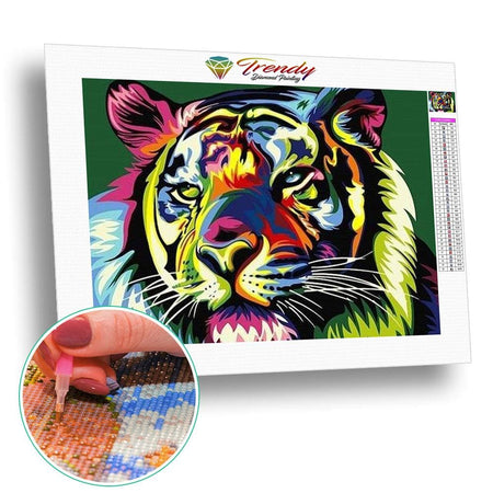 Tigre colorful - modèle M002 | Toile diamant - Animaux Produit Tigre