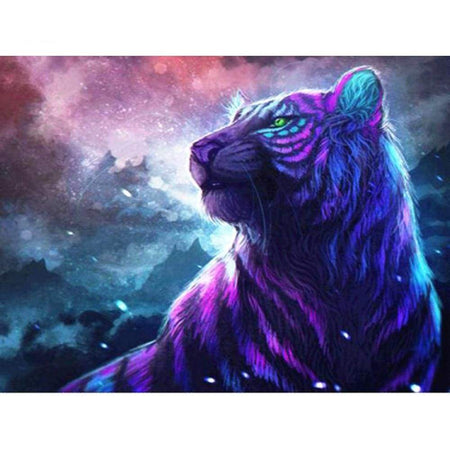 Tigre Violet | Broderie diamant - 2 + 1 Offert Animaux Autres animaux Produit Tigre