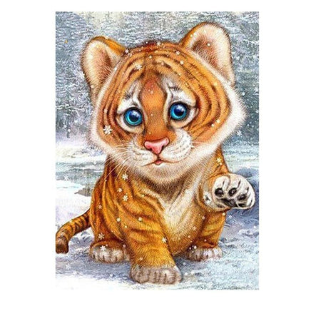 Titigre le ptit tigre aux yeux bleu | Caneva diamant - Animaux Dessin Dessin crayon Produit Tigre