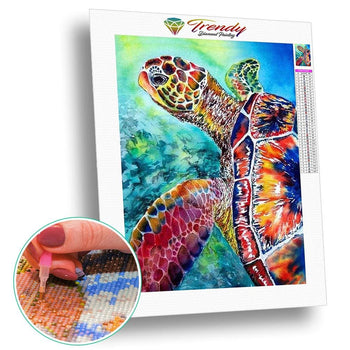 Tortue marine multi couleur | Toile diamant - Animaux Autres animaux Produit