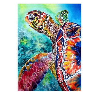 Tortue marine multi couleur | Toile diamant - Animaux Autres animaux Produit