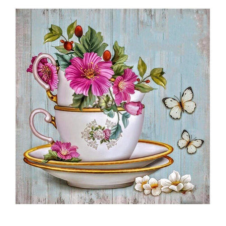Une petite tasse de fleur | Broderie diamant - Produit