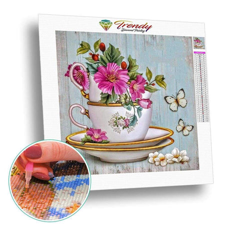 Une petite tasse de fleur | Broderie diamant - Produit