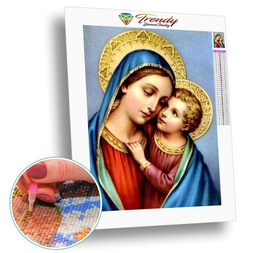 Vierge marie auréole | Broderie diamant kit complet - Christianisme Produit Religion