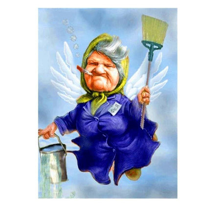 Vilaine petite fée grand mère | Broderie diamant complet - Portrait Produit