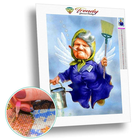 Vilaine petite fée grand mère | Broderie diamant complet - Portrait Produit