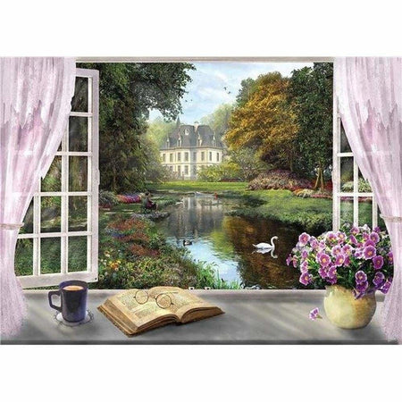 Vue sur châteaux - modèle M003 | Peinture diamant - Au village En ville Paysage Produit