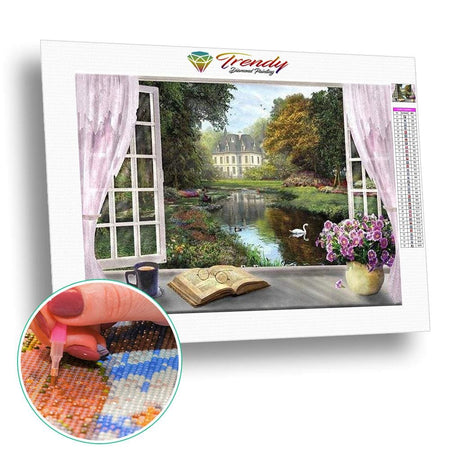 Vue sur châteaux - modèle M003 | Peinture diamant - Au village En ville Paysage Produit