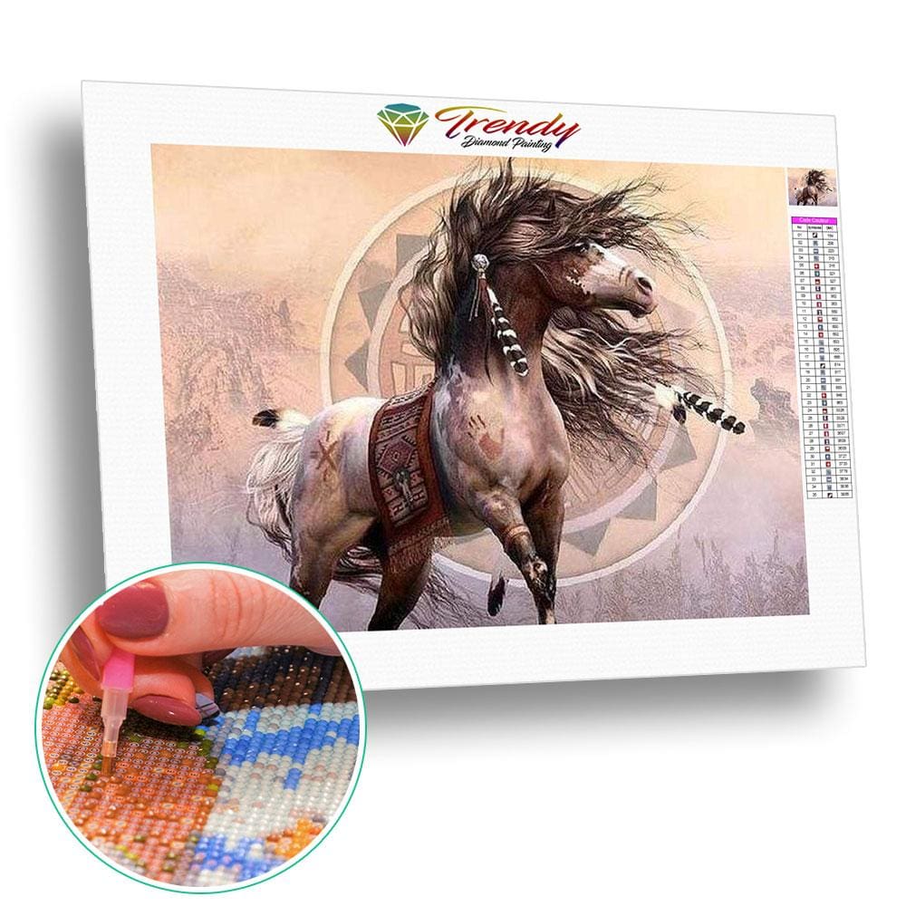 Kit complet canevas 15 x 20 cm motif cheval portrait - En ligne